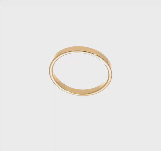 14kt Yellow Gold 2.5mm Lightweight Flat Wedding Band Size 14