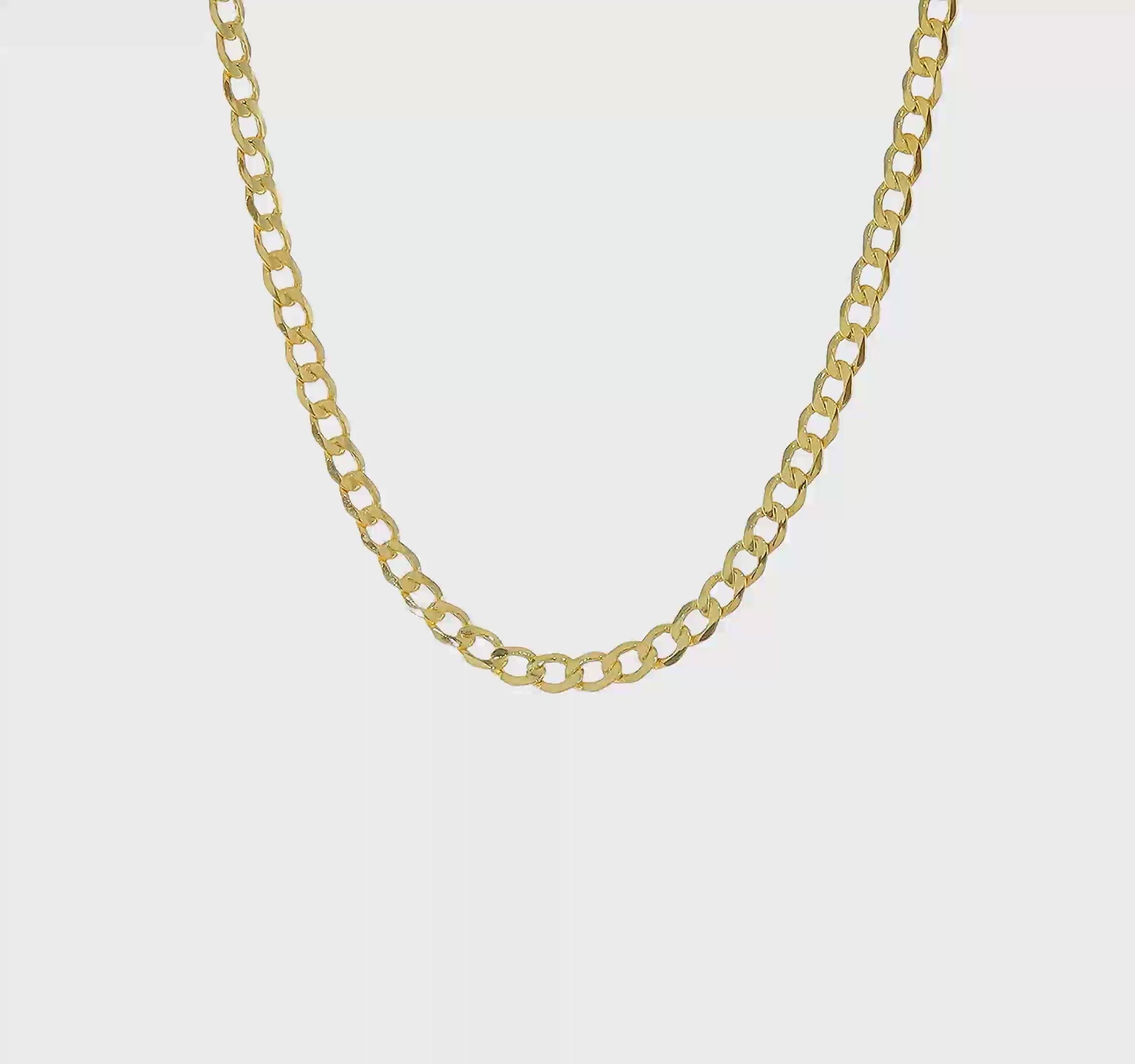 10kt Yellow Gold 4.3mm Semi-Solid Curb Link Chain