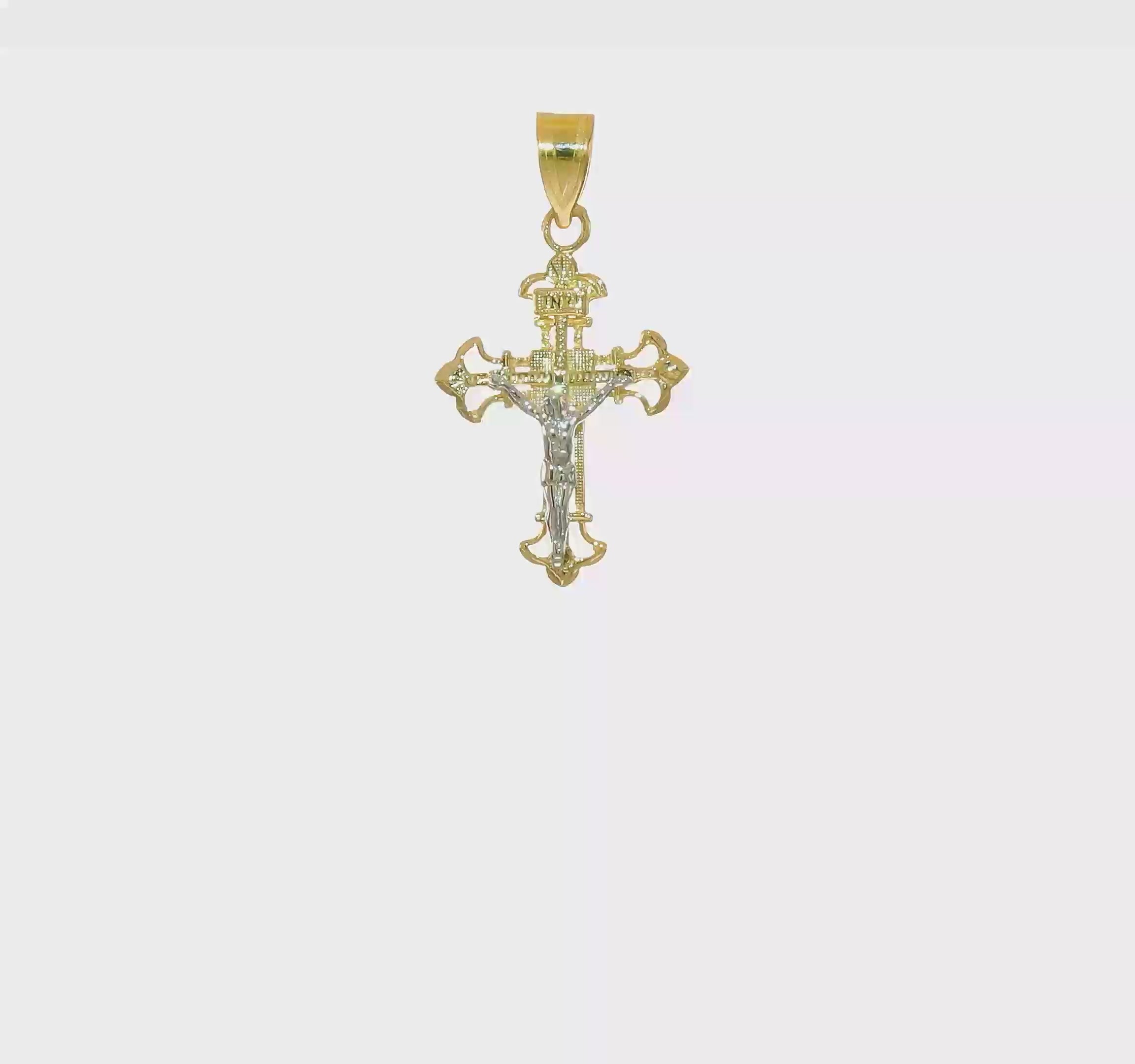 10kt Two-tone INRI Crucifix Charm