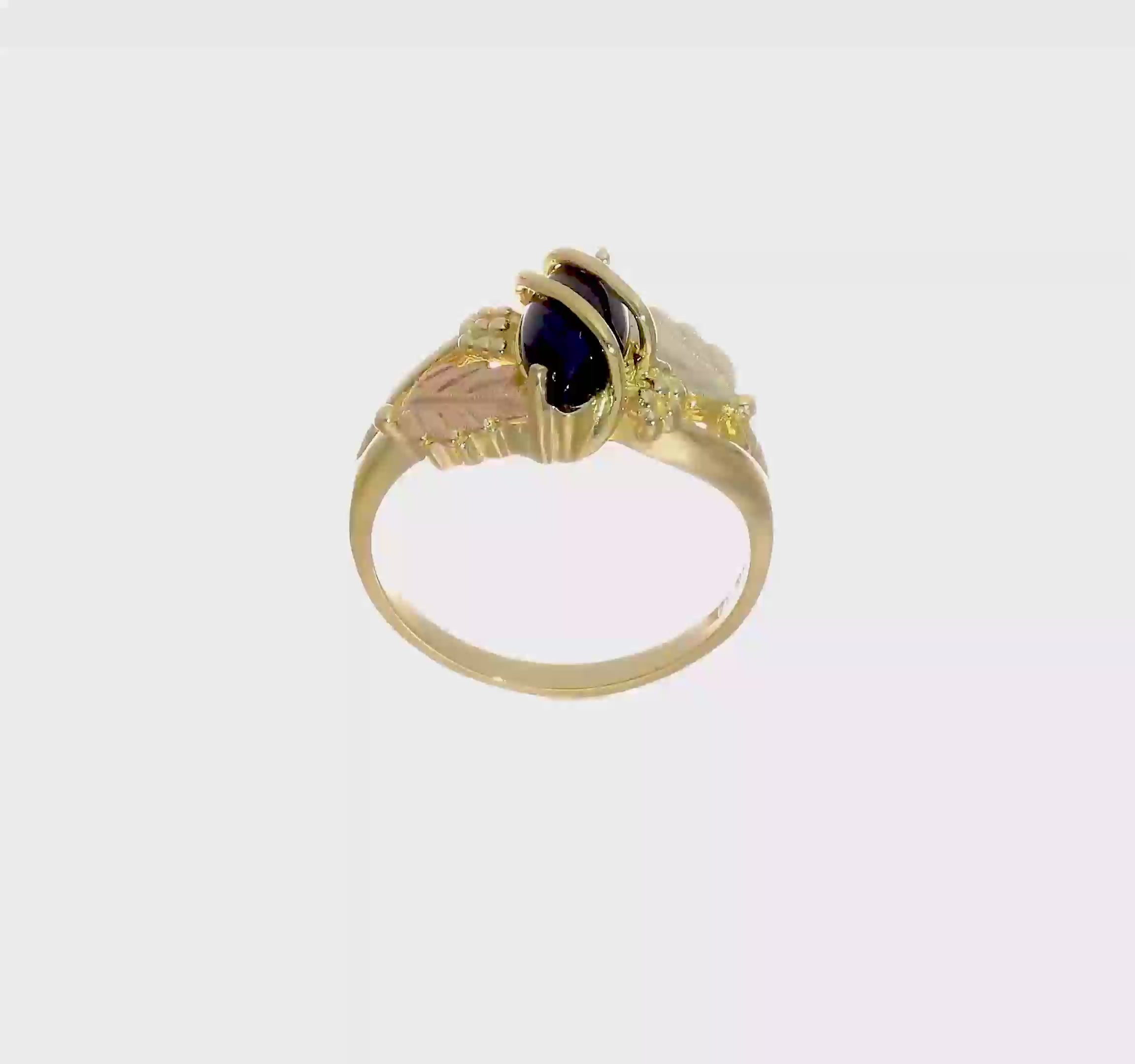 10kt Tri-color Black Hills Gold Onyx Ring