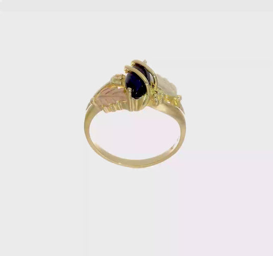 10kt Tri-color Black Hills Gold Onyx Ring