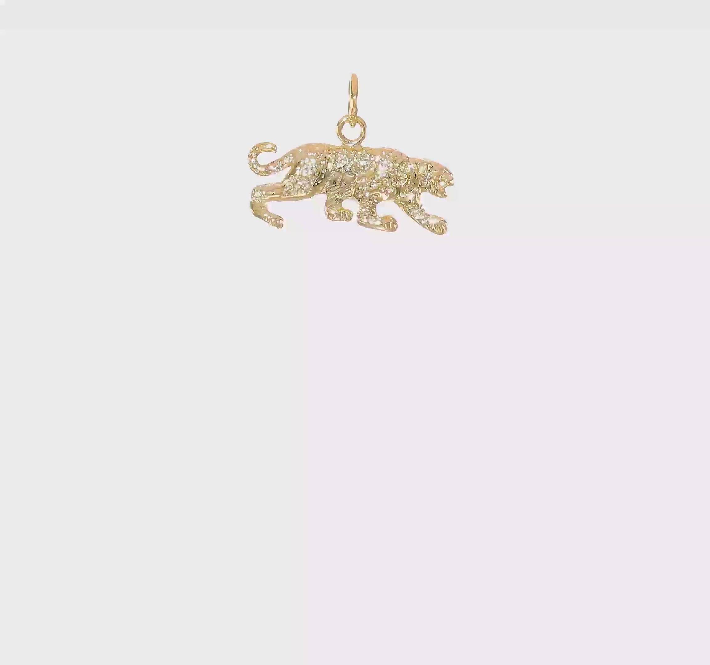 10kt Yellow Gold Solid Satin Small Leopard Charm