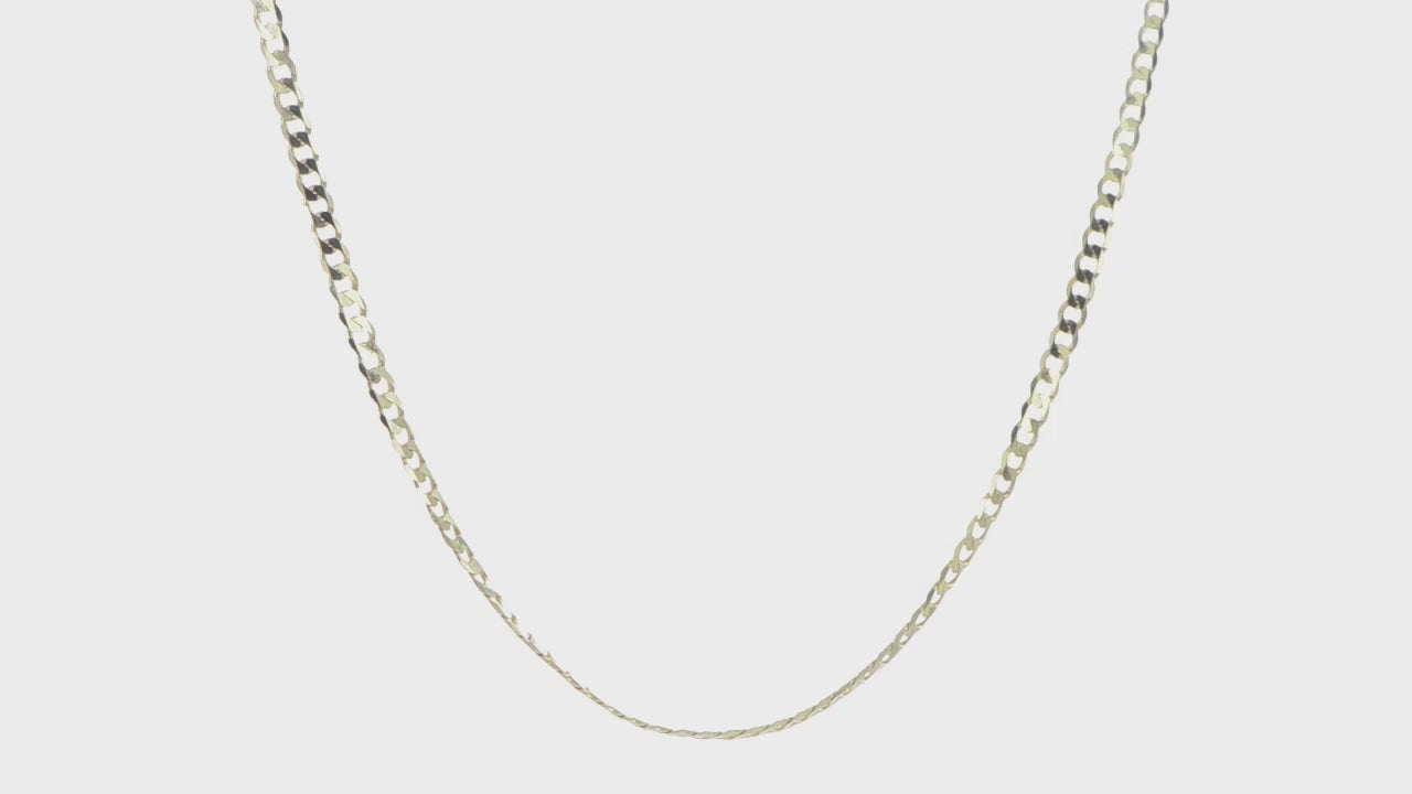 14kt Yellow Gold 2.9mm Flat Beveled Curb Chain