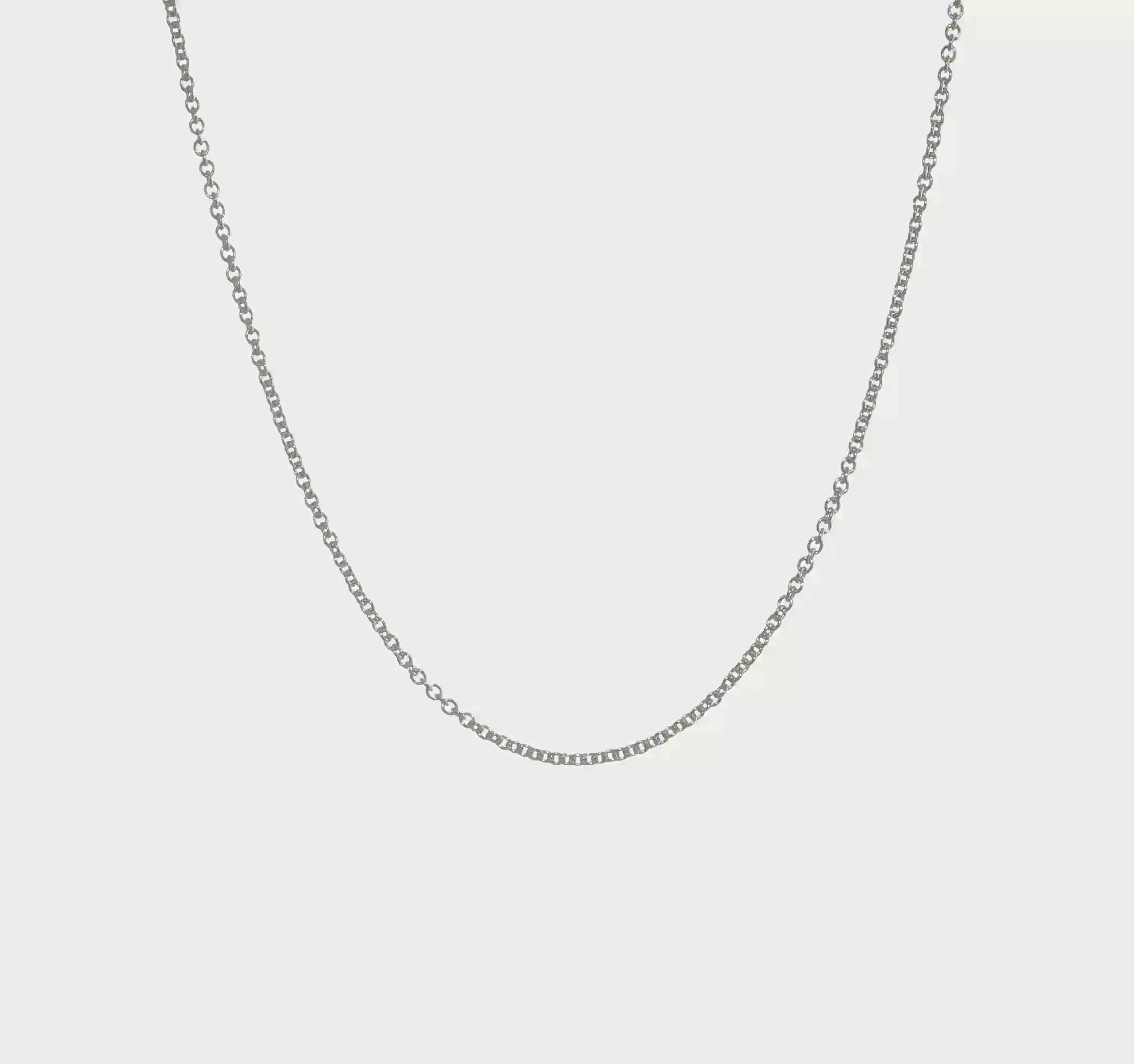 14KT White Gold 1.6mm Round Cable Chain