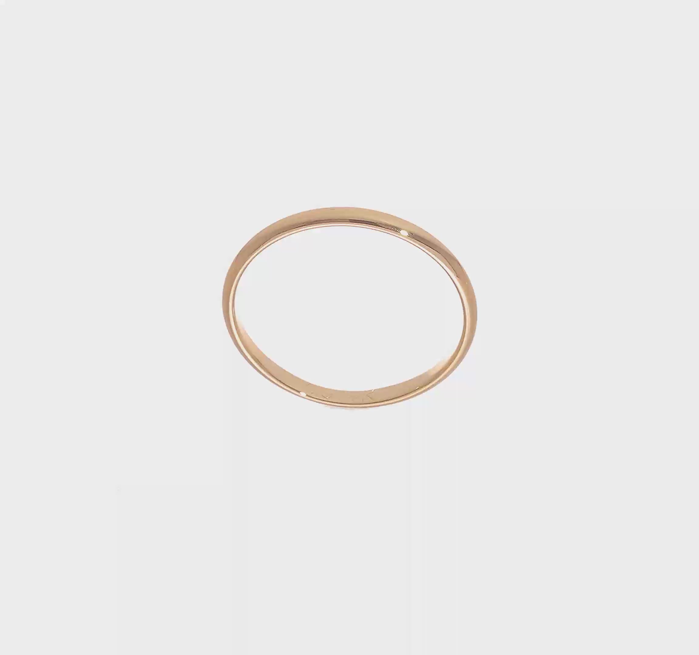 14kt Yellow Gold 2mm Lightweight Half Round Wedding Band Size 8
