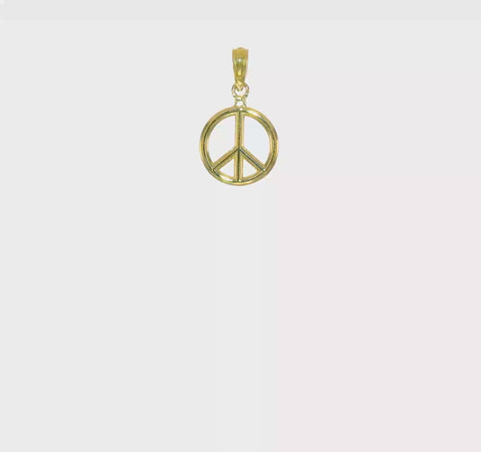10kt Yellow Gold Polished Peace Symbol Pendant