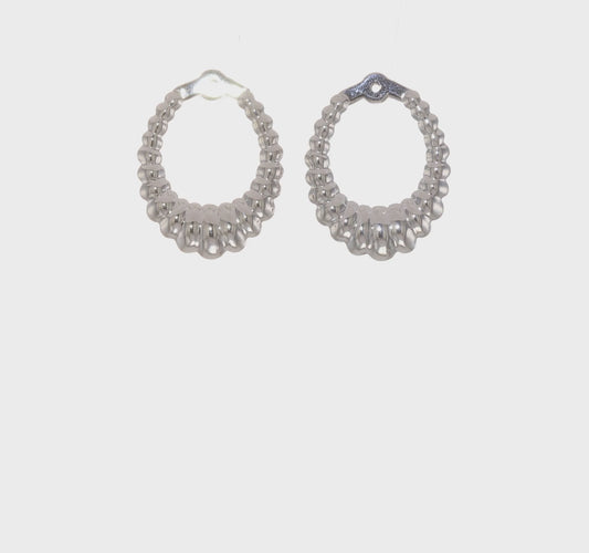 14kt White Gold Scalloped Hoop Earring Jackets