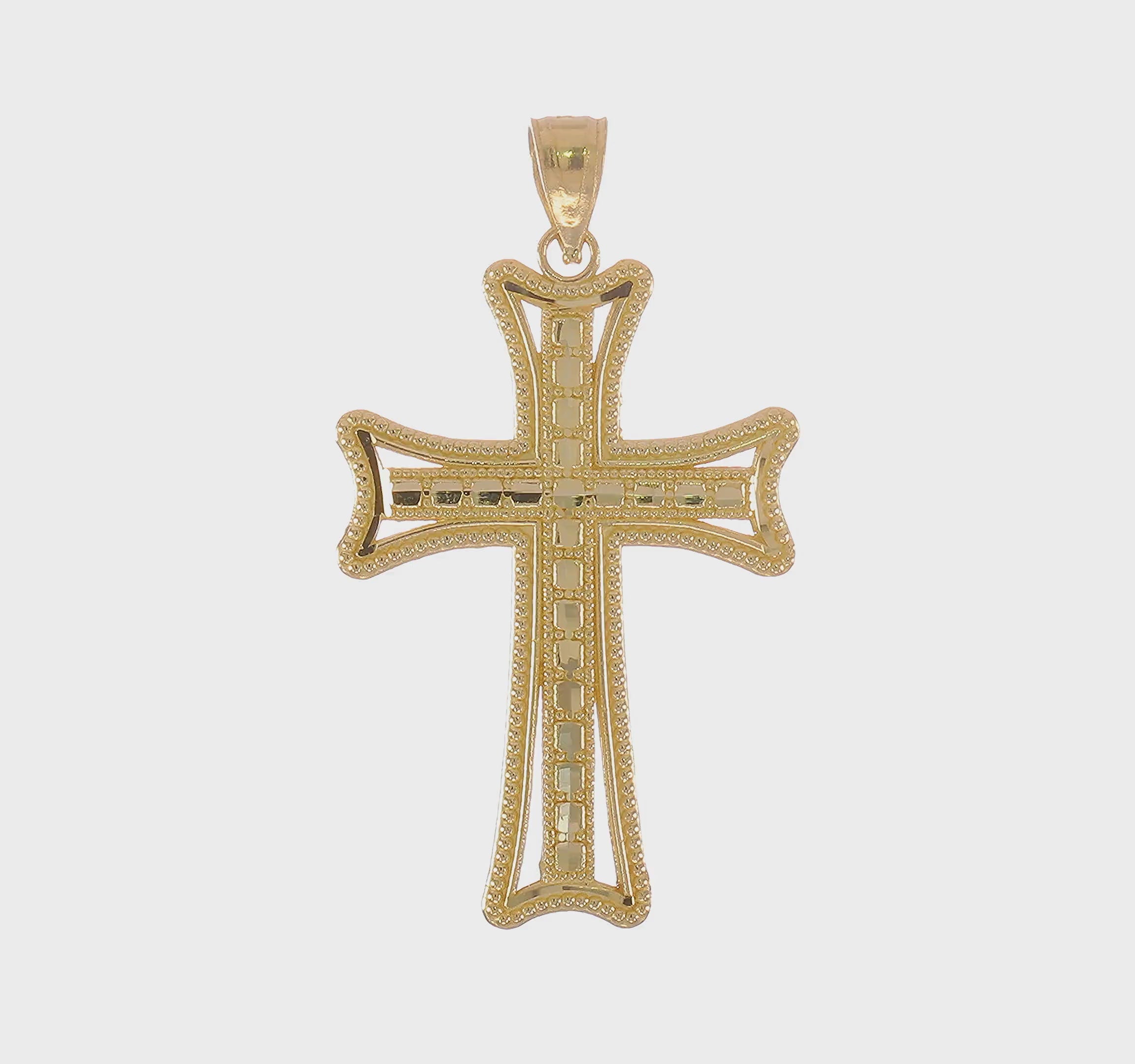 14kt Yellow Gold Diamond-cut Cross Pendant
