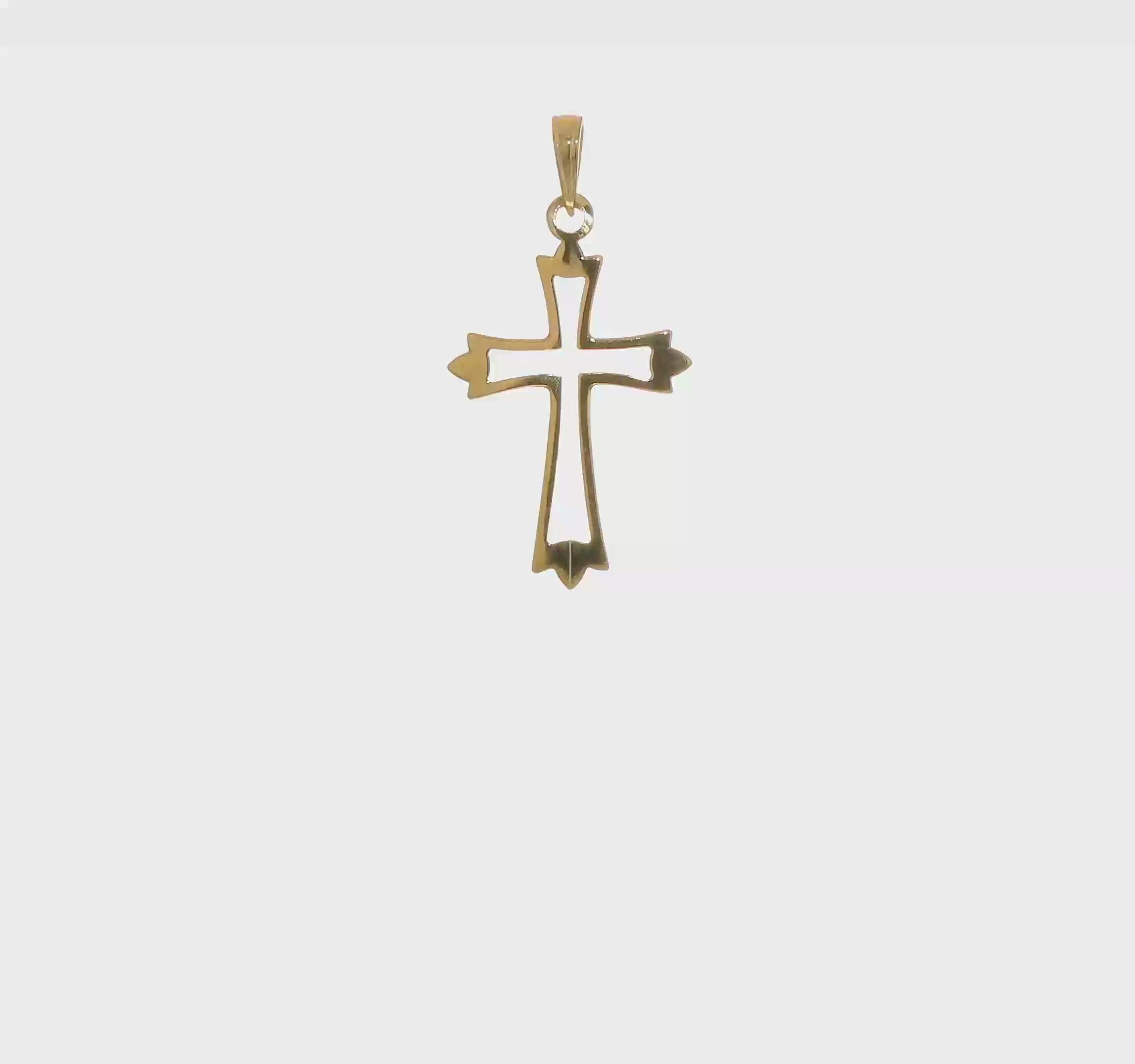 10kt Yellow Gold Polished and Cut-Out Cross Charm