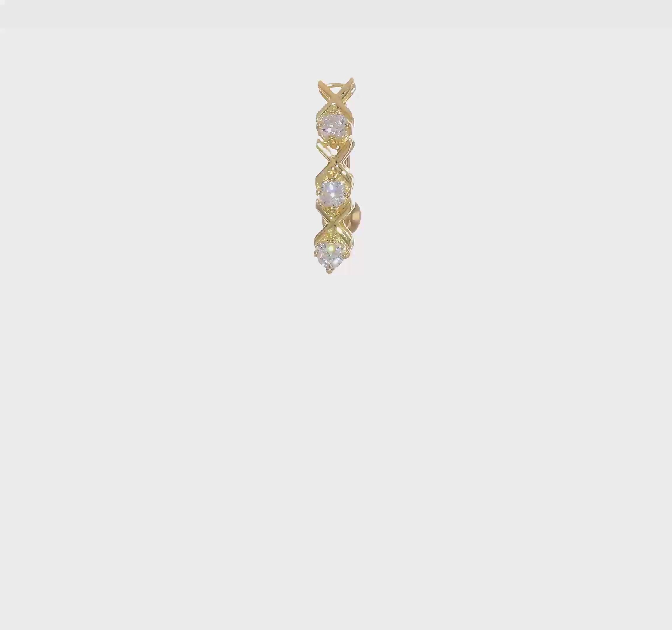 10kt Yellow Gold W/Cz Xoxo Belly Dangle