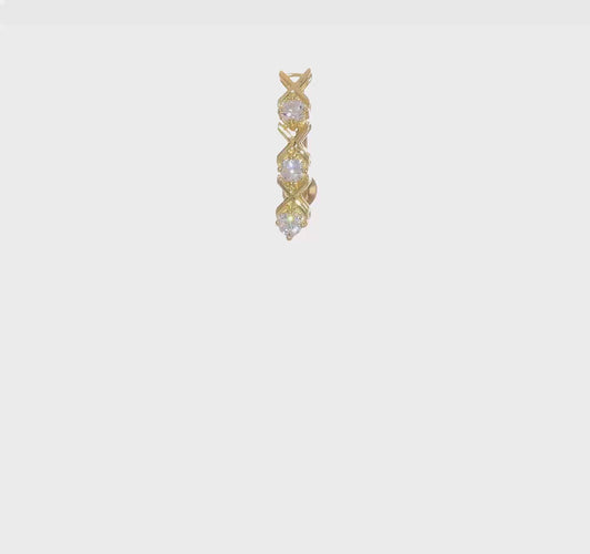 10kt Yellow Gold W/Cz Xoxo Belly Dangle