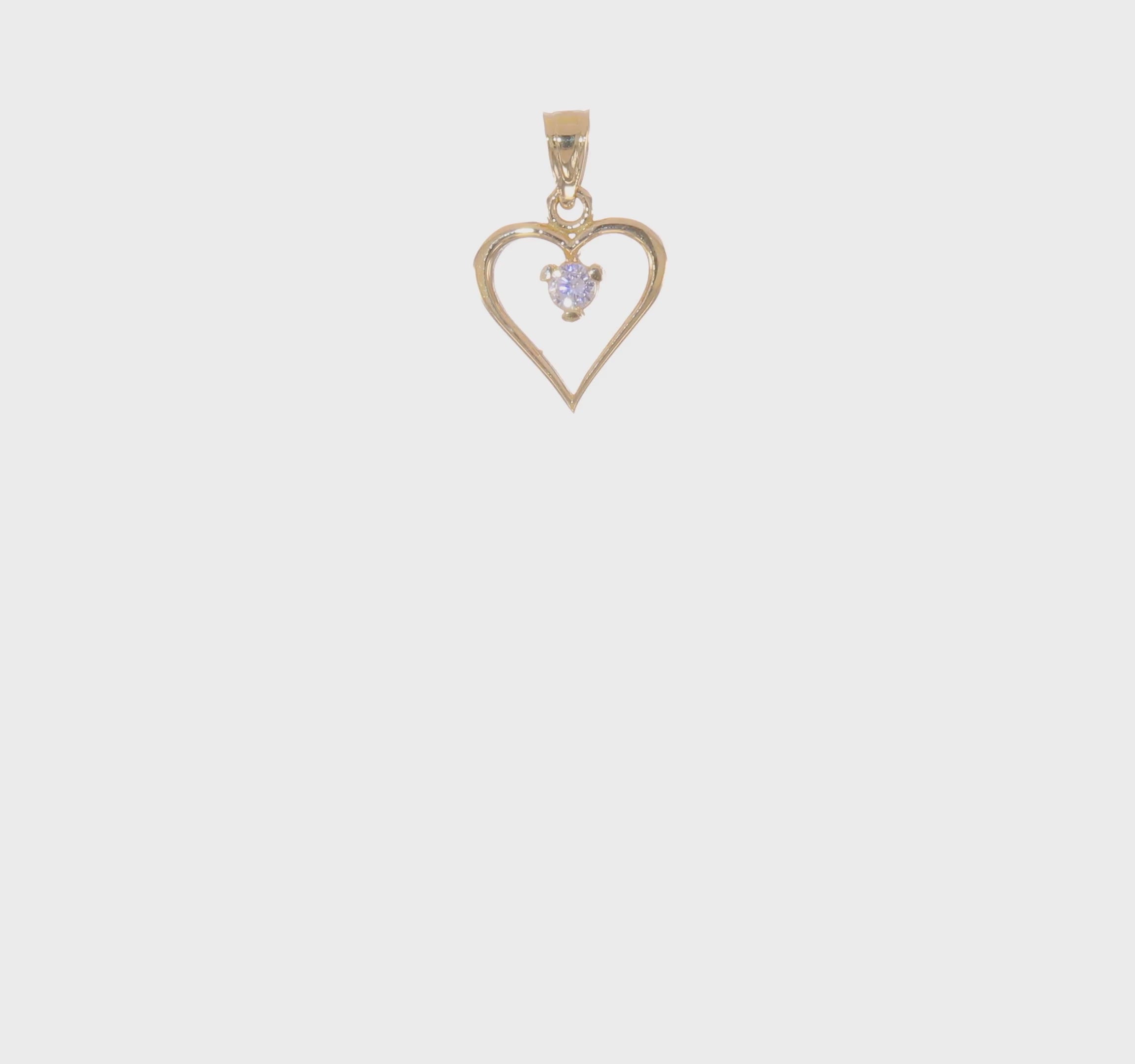10kt Yellow Gold CZ Heart Charm