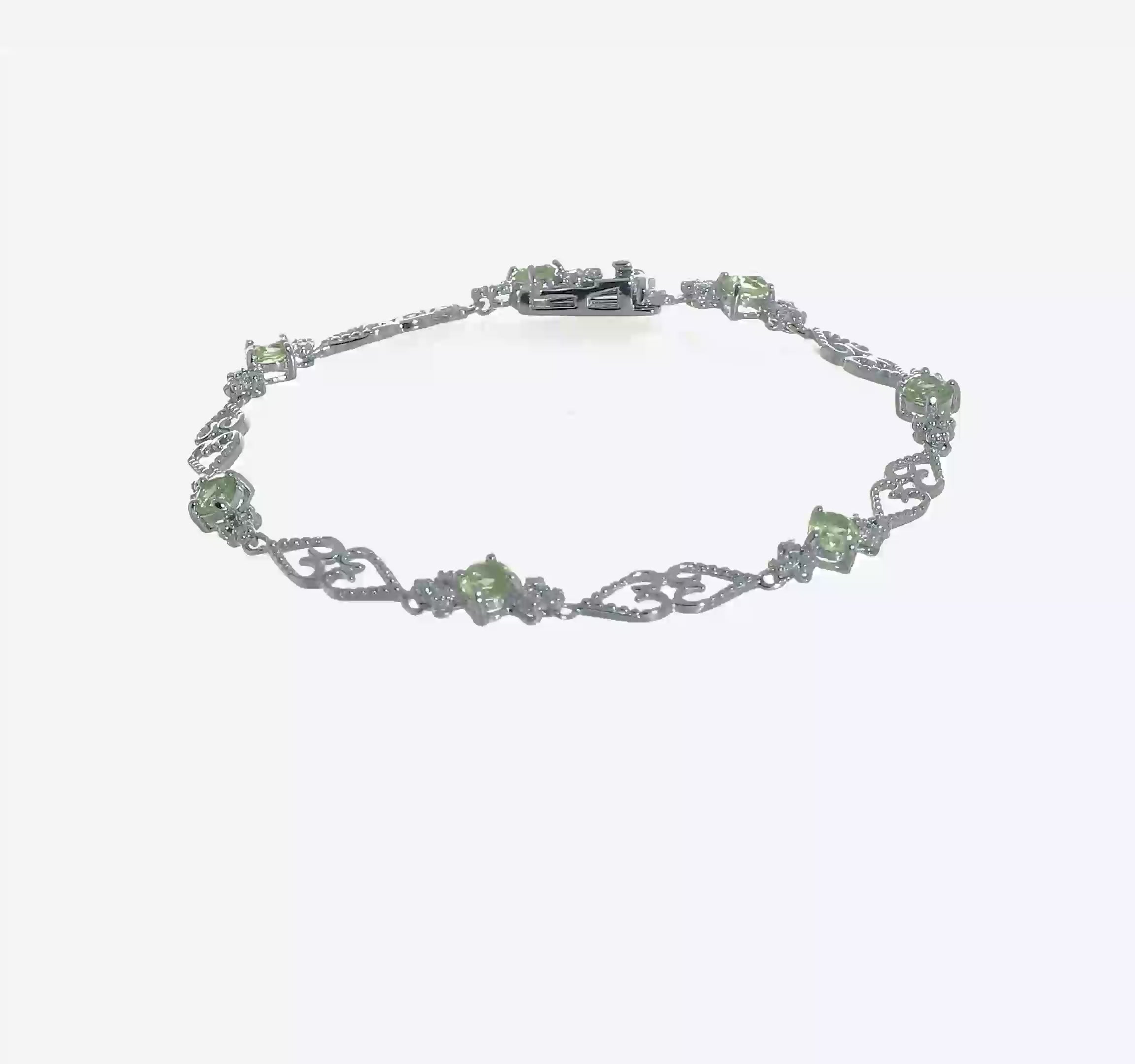 925 CZ Peridot tennis bracelet