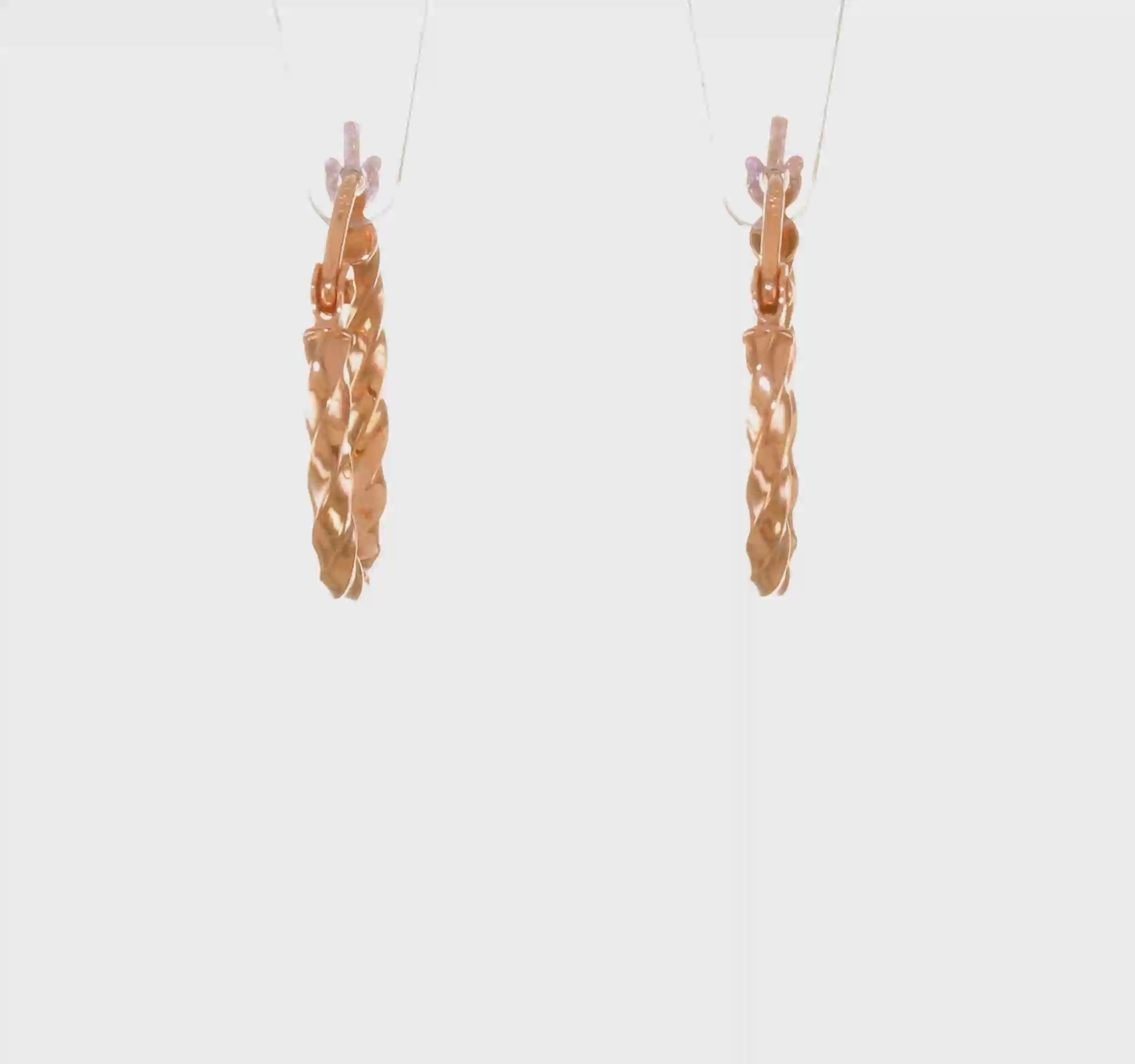 14kt Rose Gold Twisted Hoop Earrings