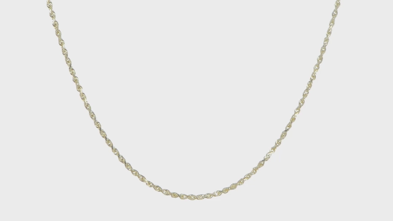 14KT Yellow Gold 2mm Diamond-Cut Rope Chain