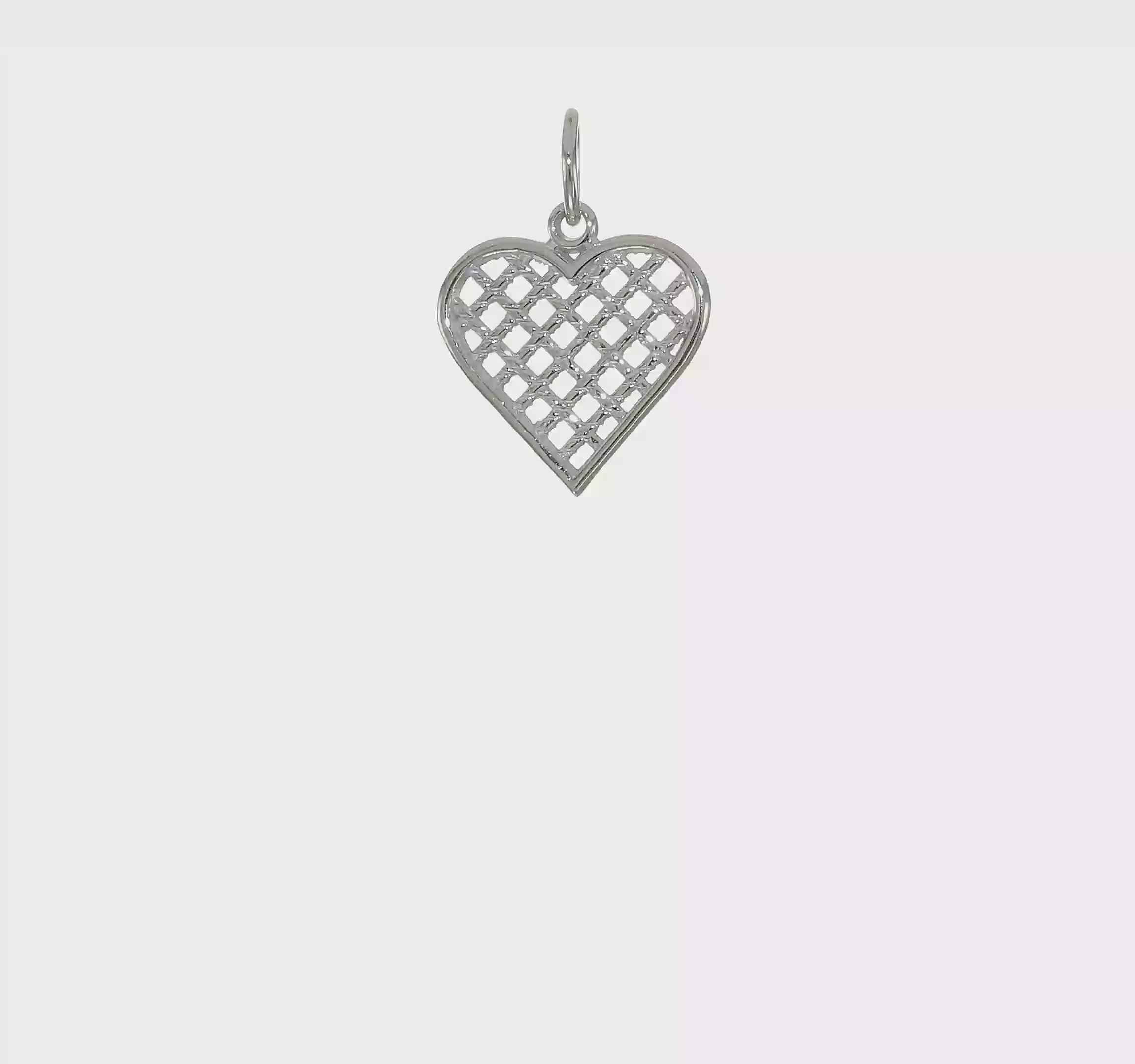 10kt White Gold Heart Charm