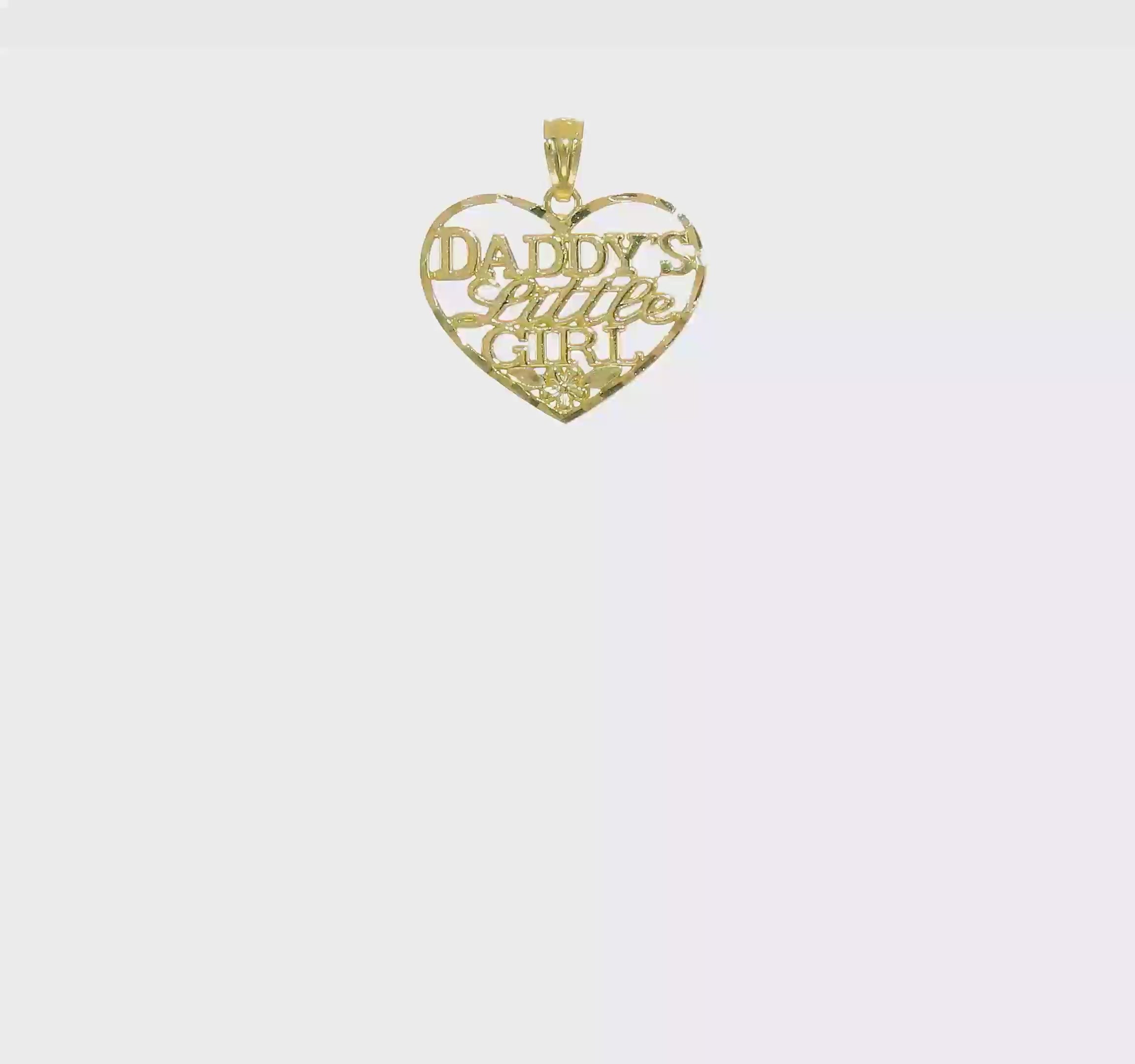 10kt Yellow Gold D/C Daddys Little Girl Heart Pendant