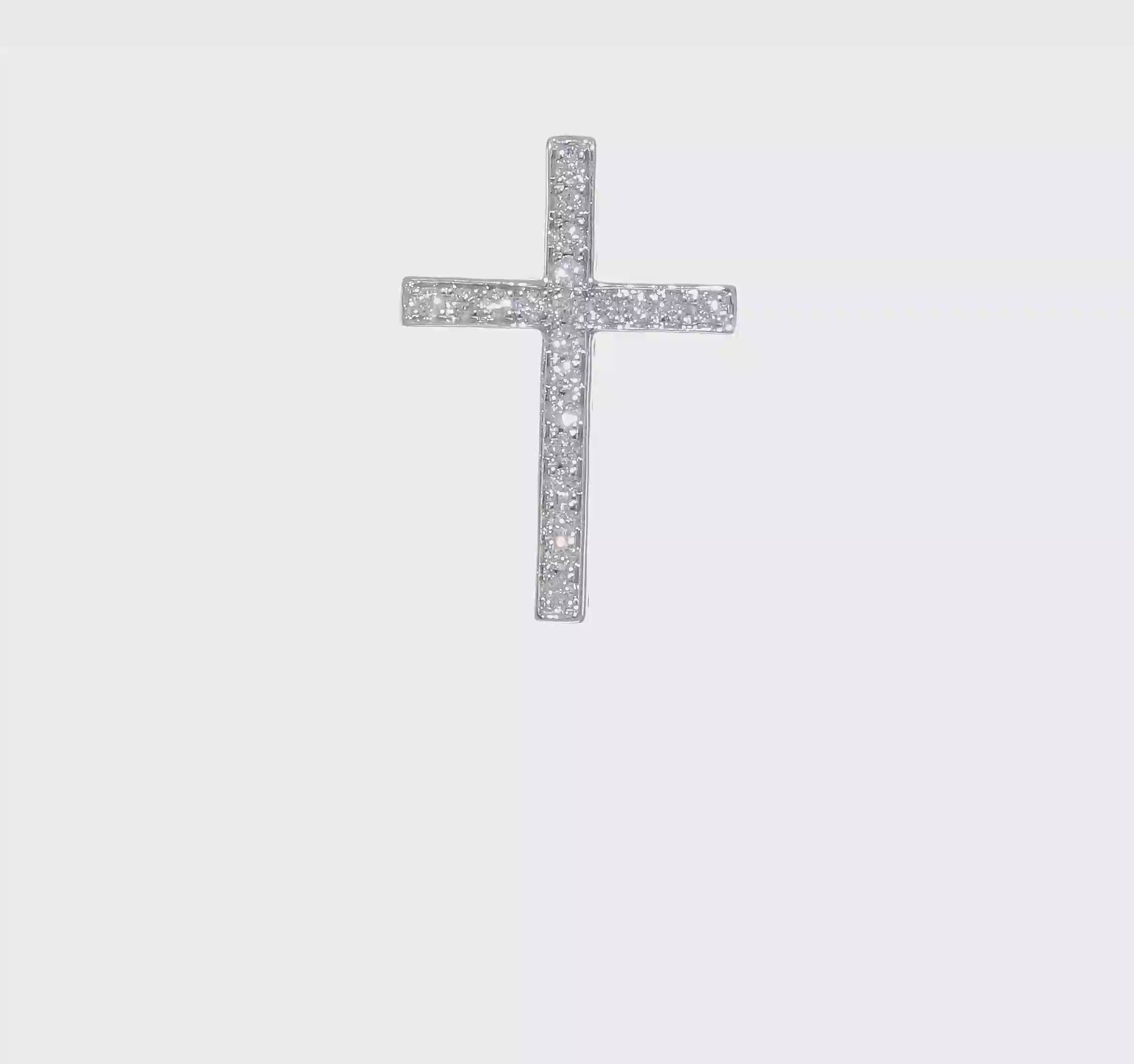 14kt White Gold 3/8ct. Diamond Cross Chain Slide