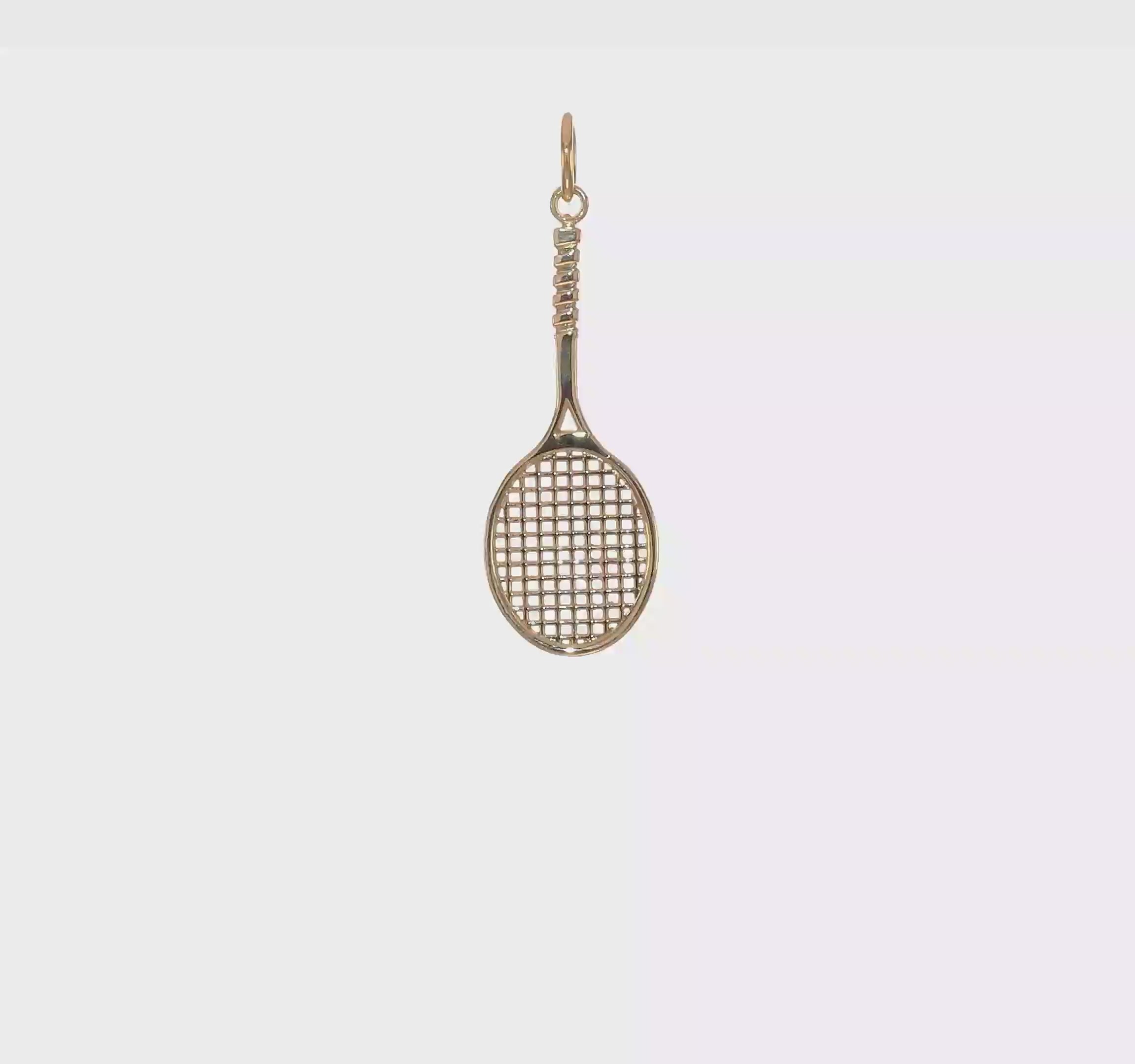 10KT Yellow Gold Tennis Racquet Charm