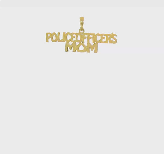 10kt Yellow Gold POLICE OFFICER'S MOM Charm