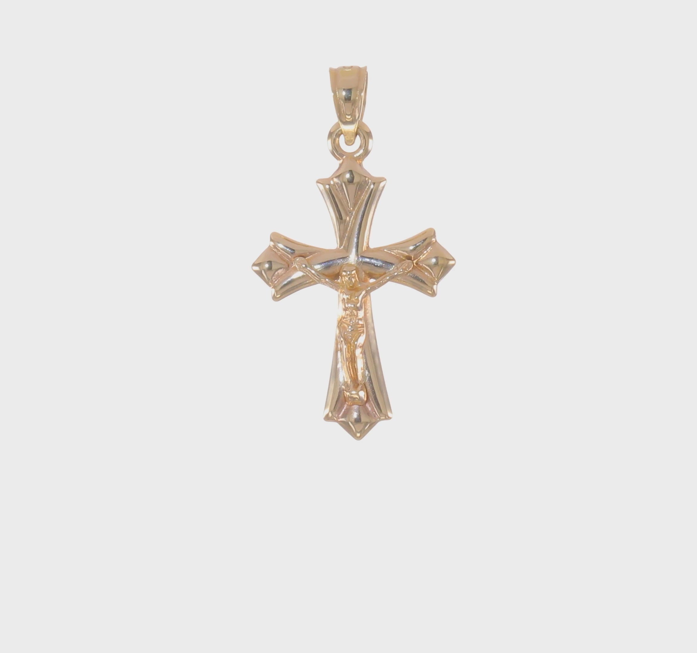 10kt Yellow Gold Reversible Crucifix /Cross Pendant
