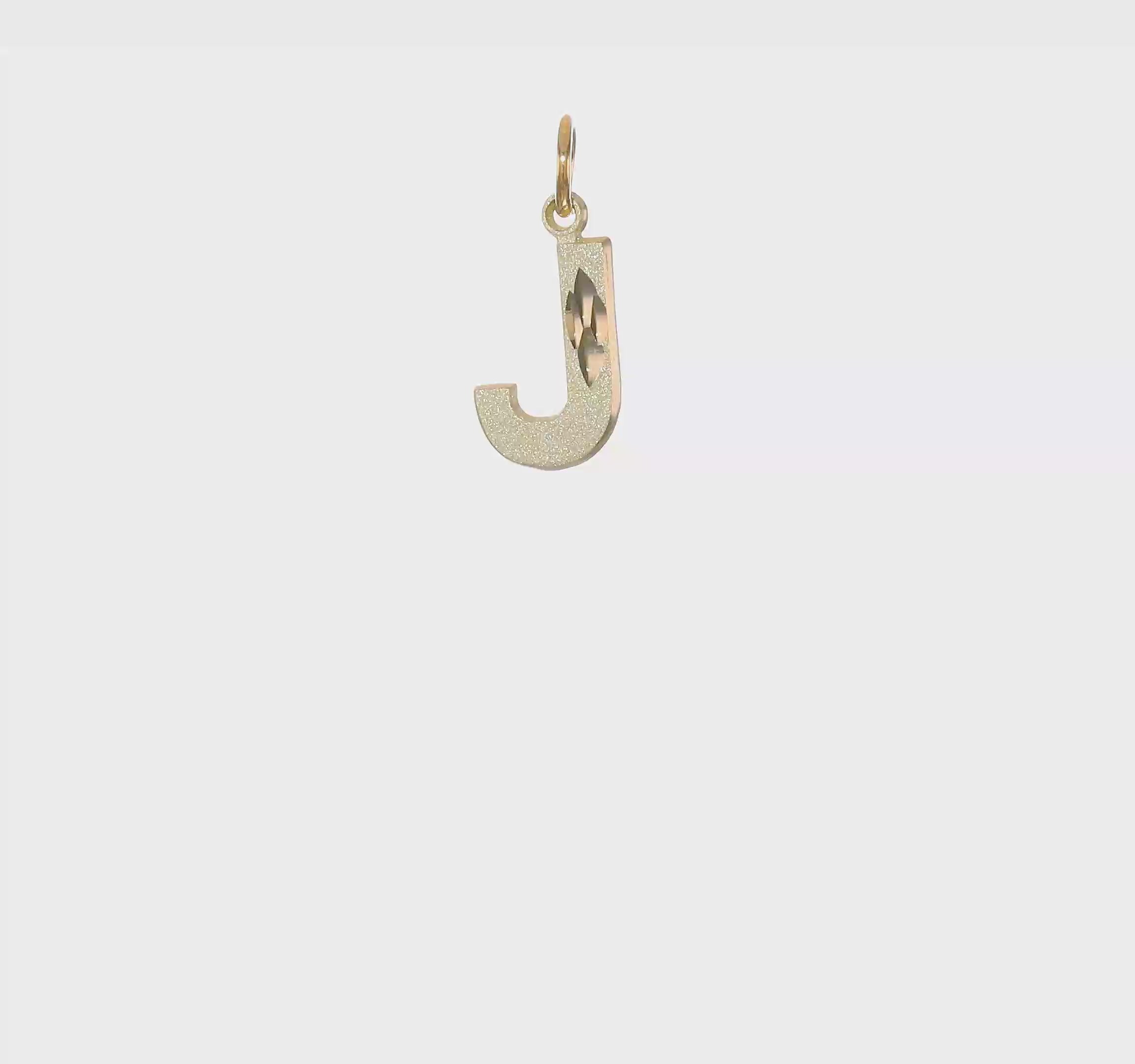 10kt Yellow Gold Initial J Charm