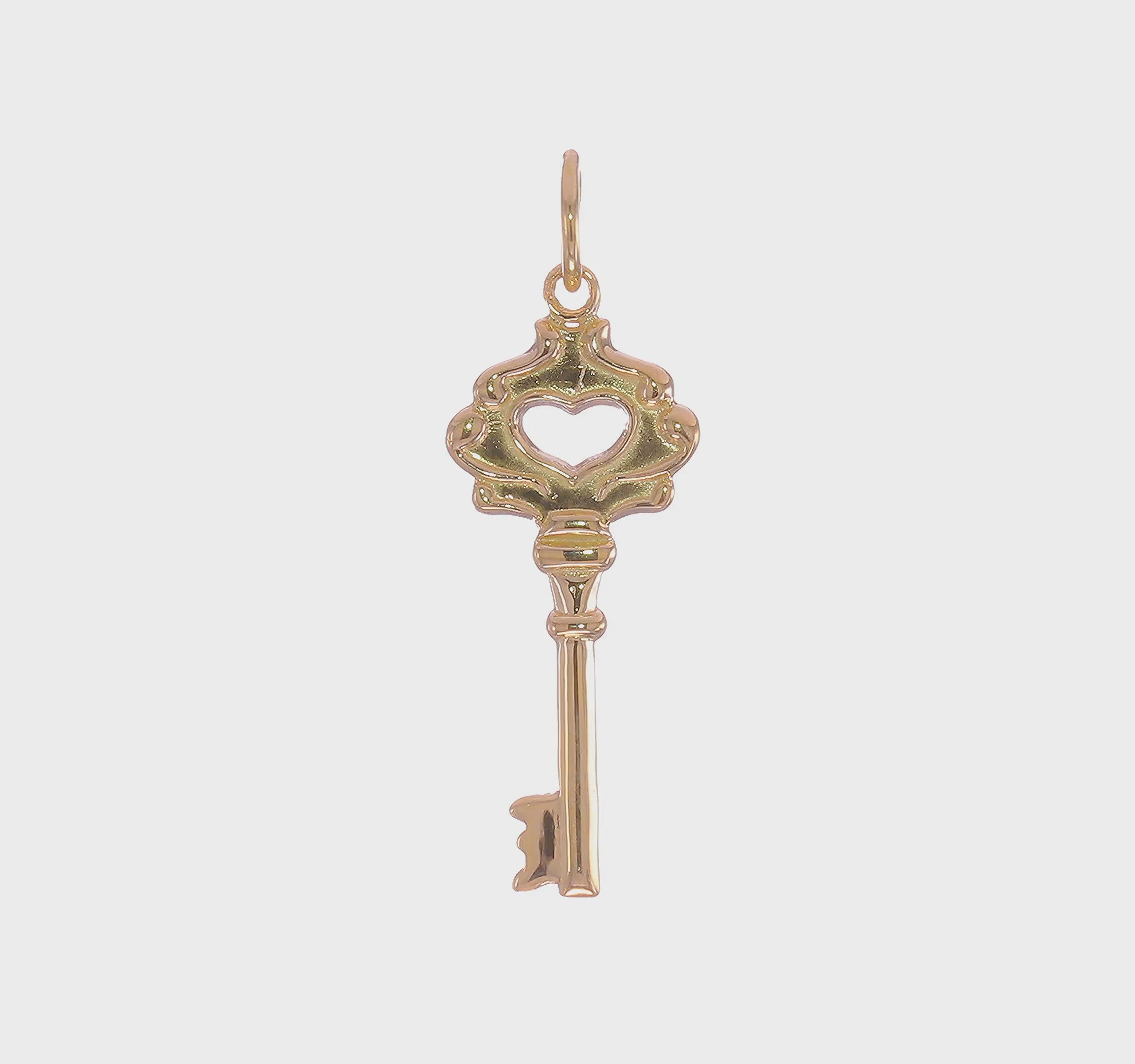 10kt Yellow Gold Solid Key Charm