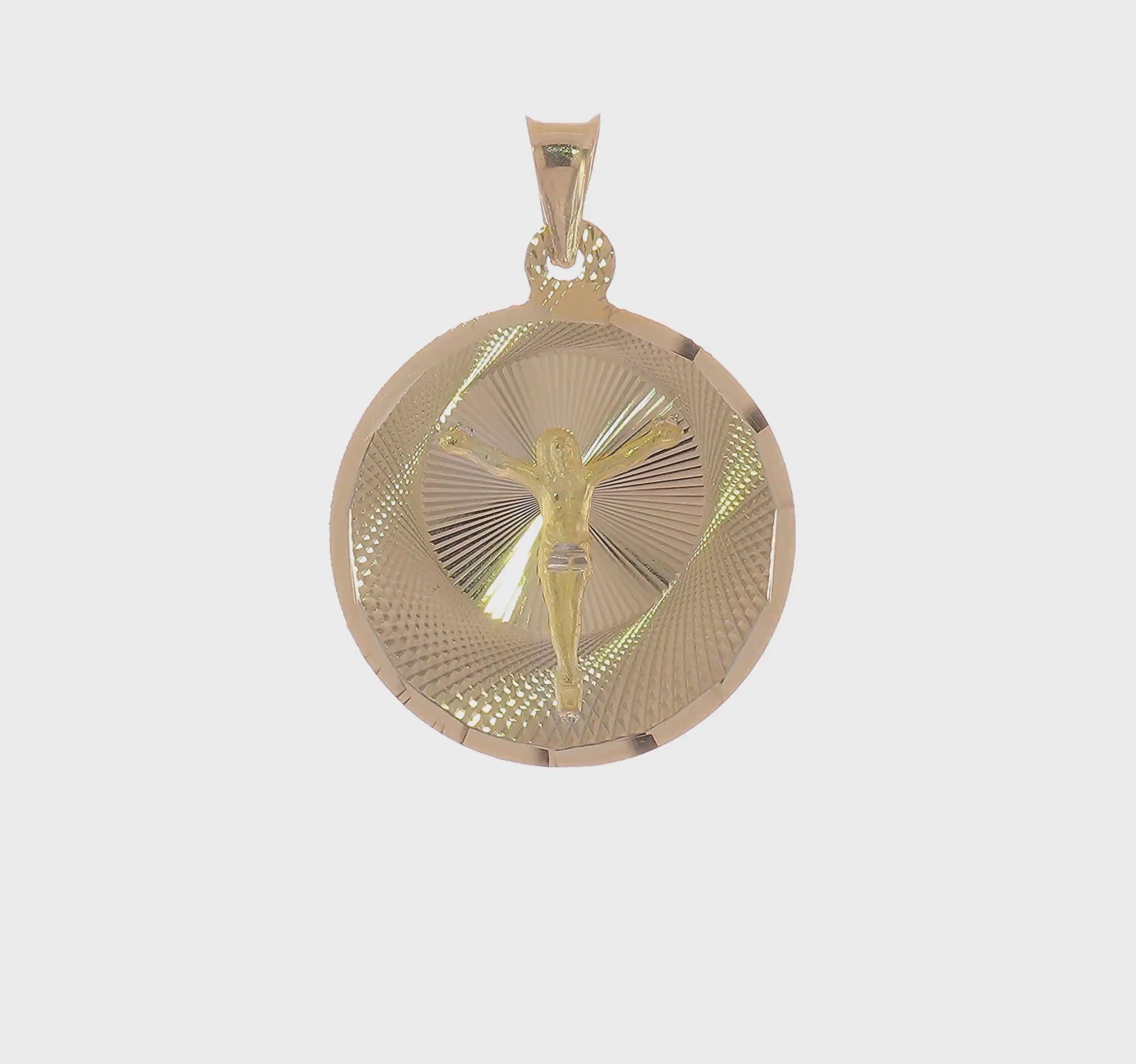 14KT Yellow Gold Polished D/C Corpus Circle Pendant
