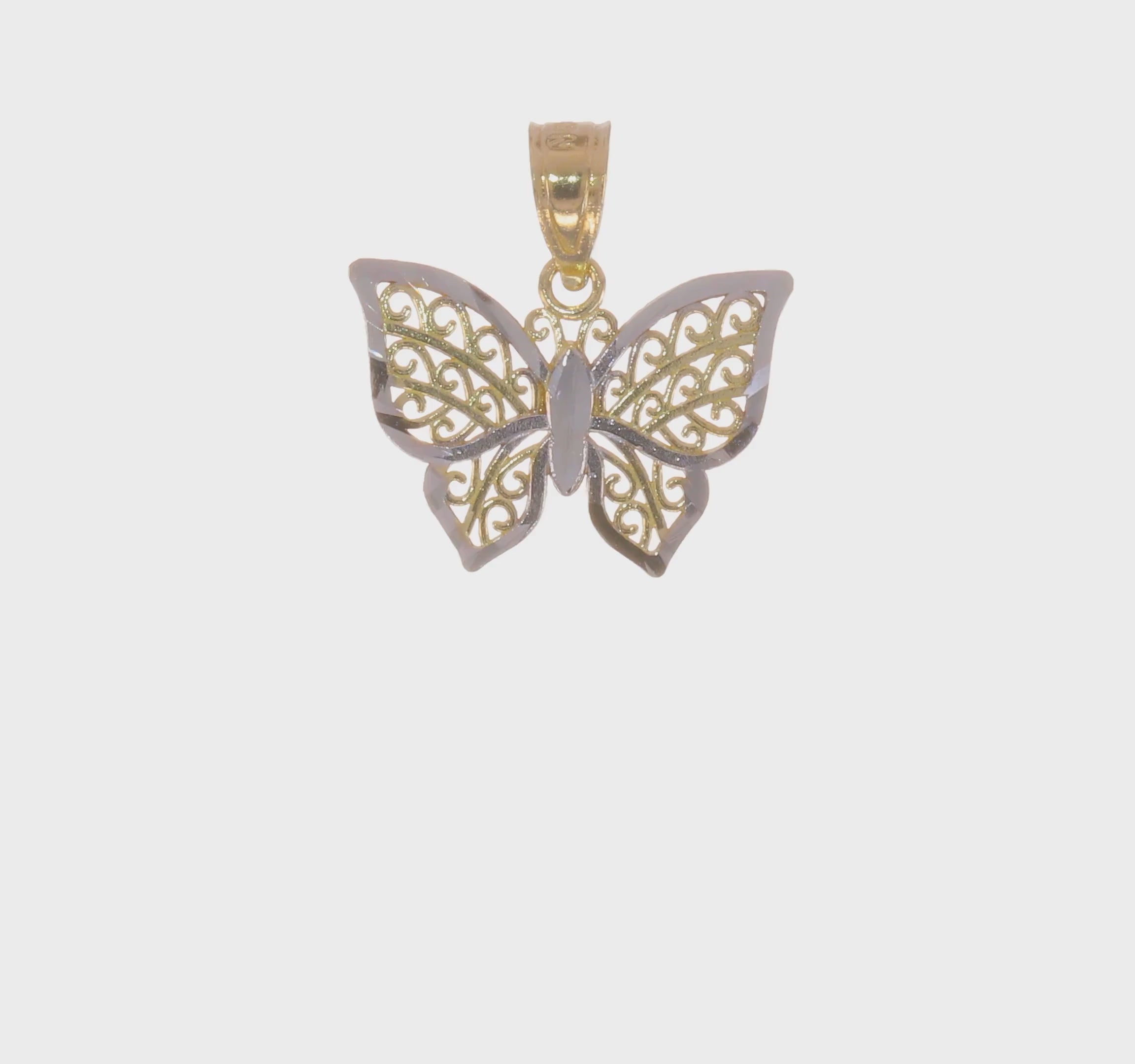 10KT Two tone w/Rhodium Butterfly Charm