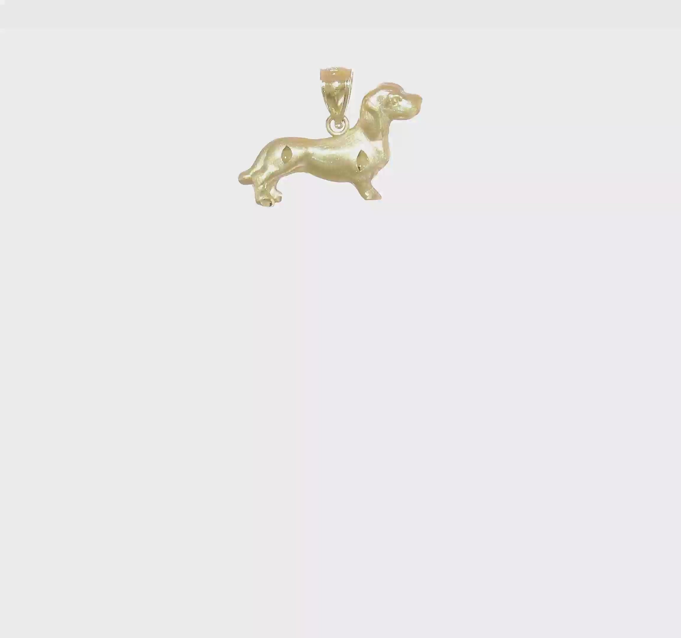10kt Yellow Gold Diamond-cut Dachshund Pendant
