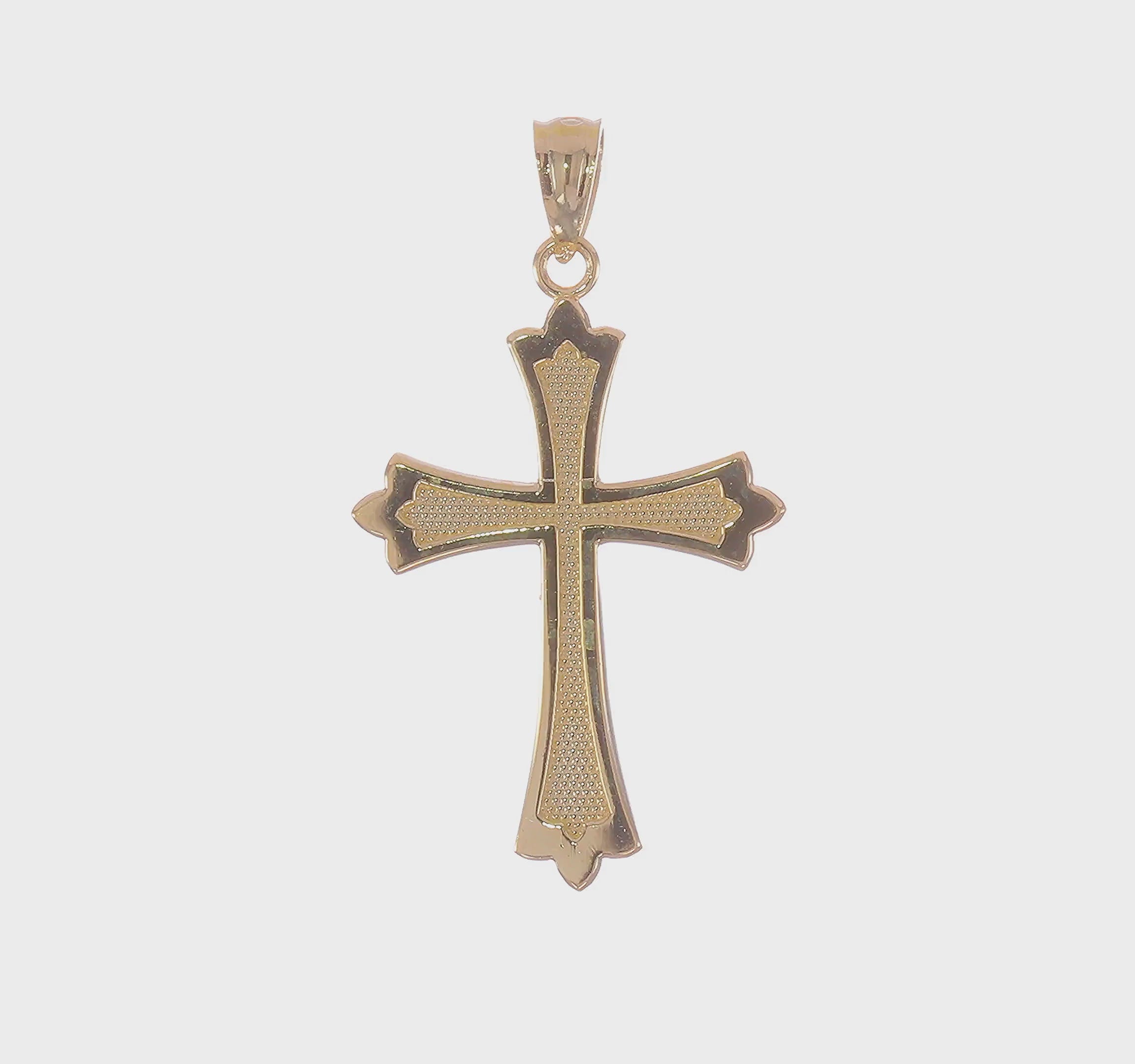 14kt Yellow Gold Budded Cross Pendant