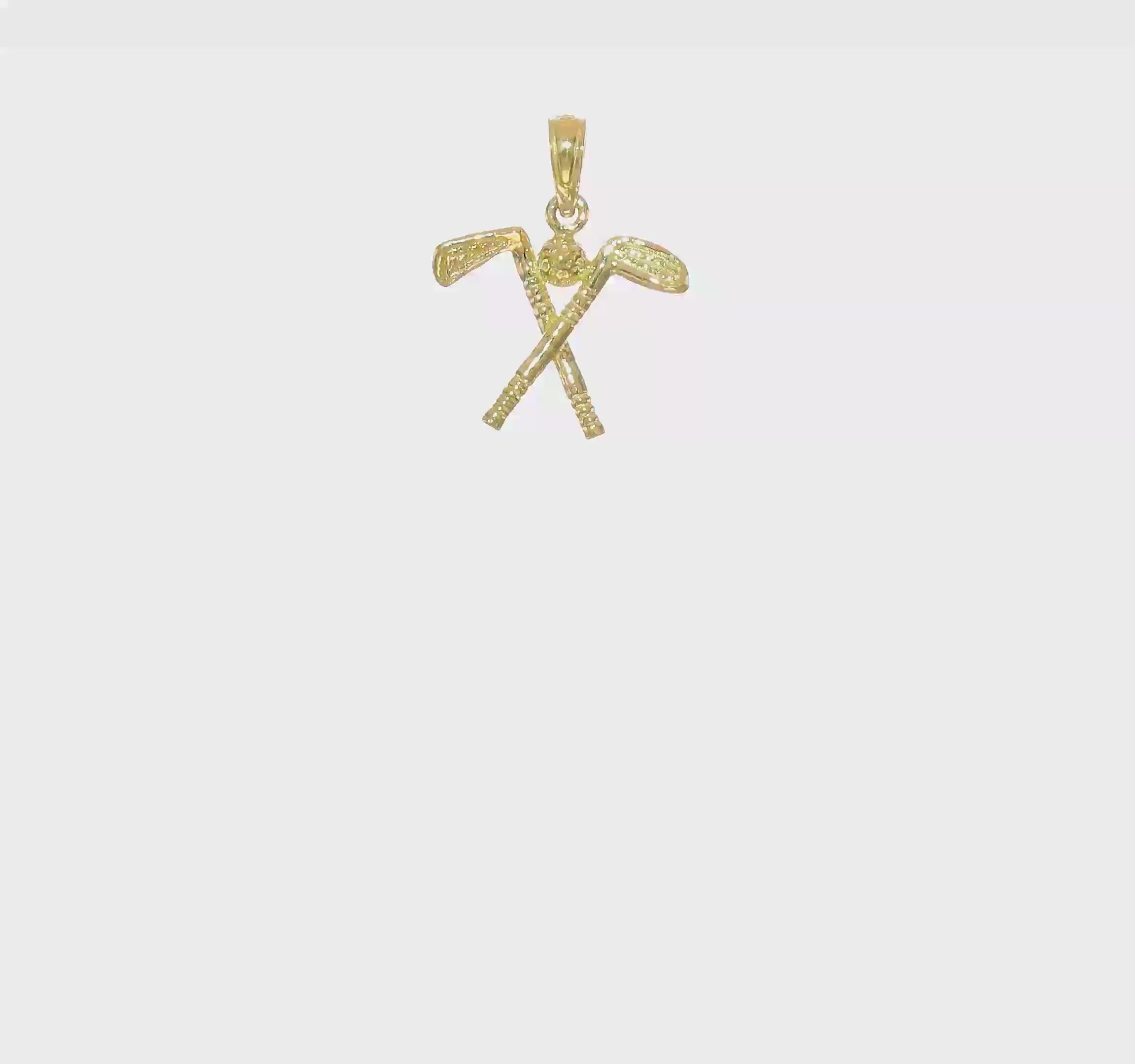 10kt Yellow Gold 3-D Golf Clubs with Ball Charm