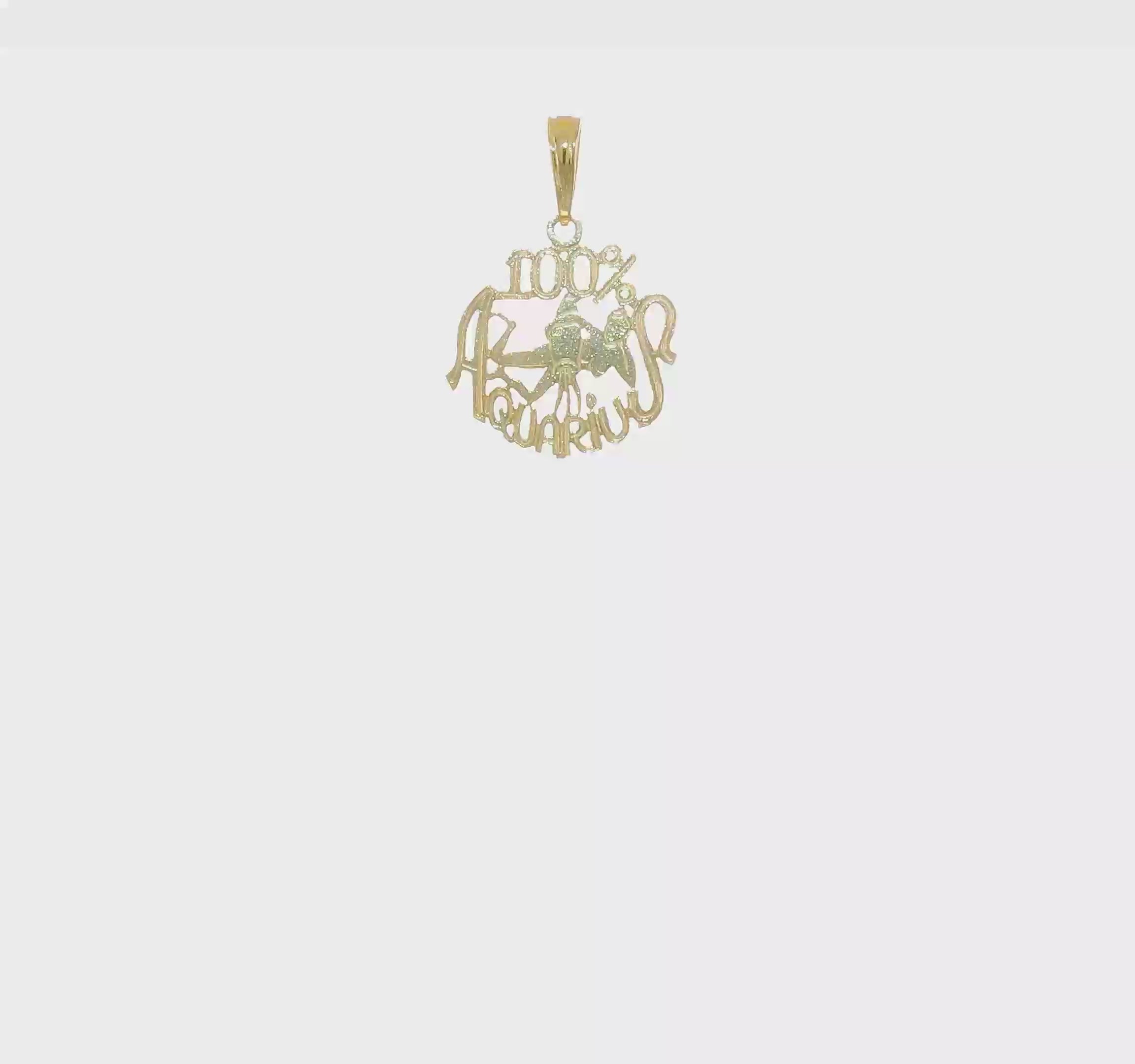 10KT Yellow Gold 100% AQUARIUS Zodiac Charm