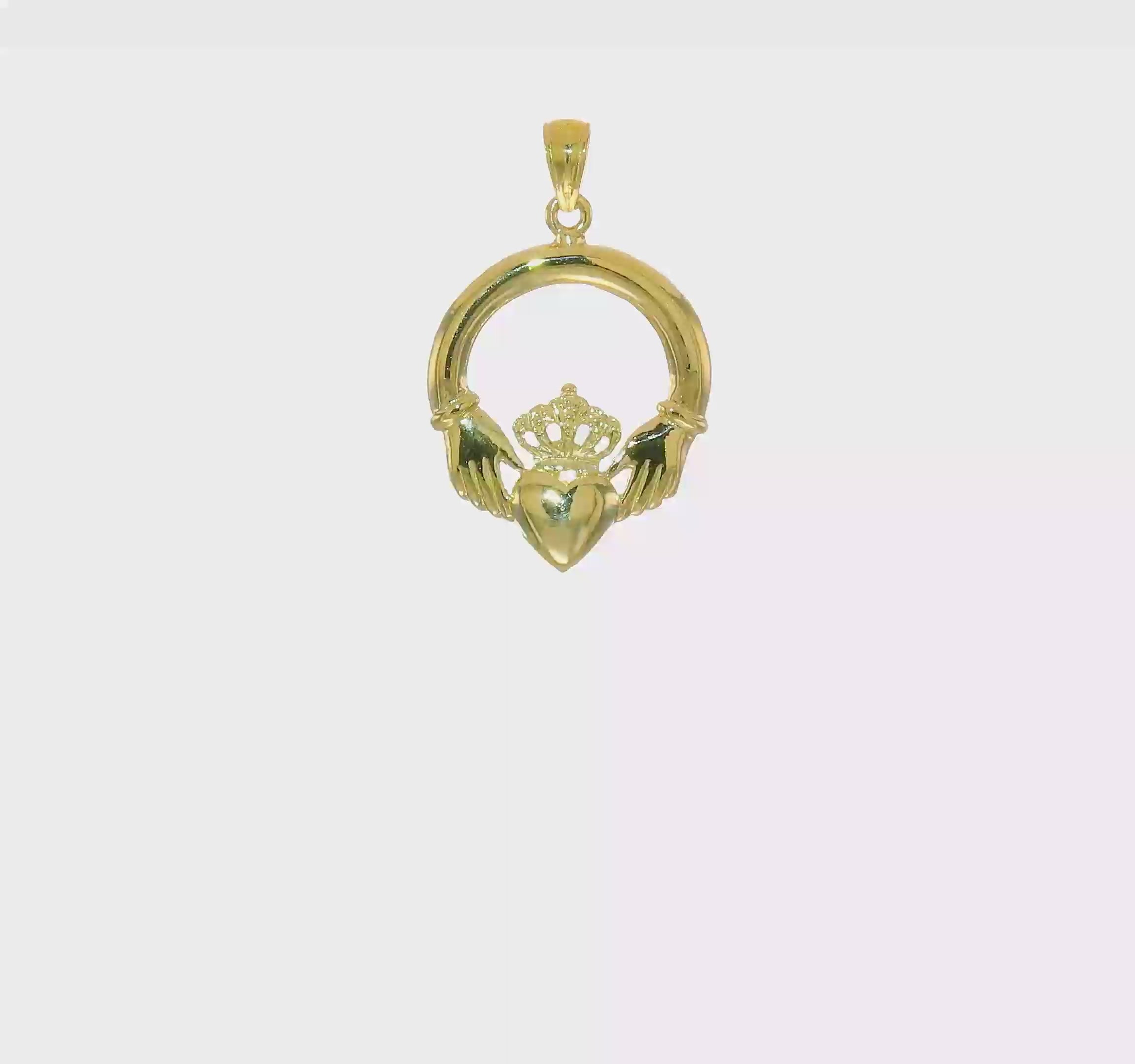 10kt Yellow Gold Polished Claddagh Pendant