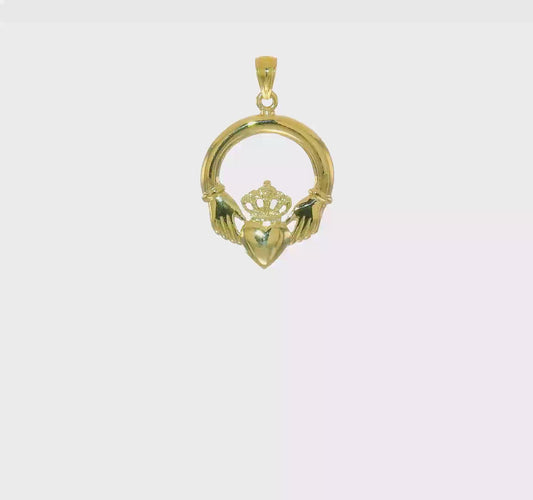 10kt Yellow Gold Polished Claddagh Pendant