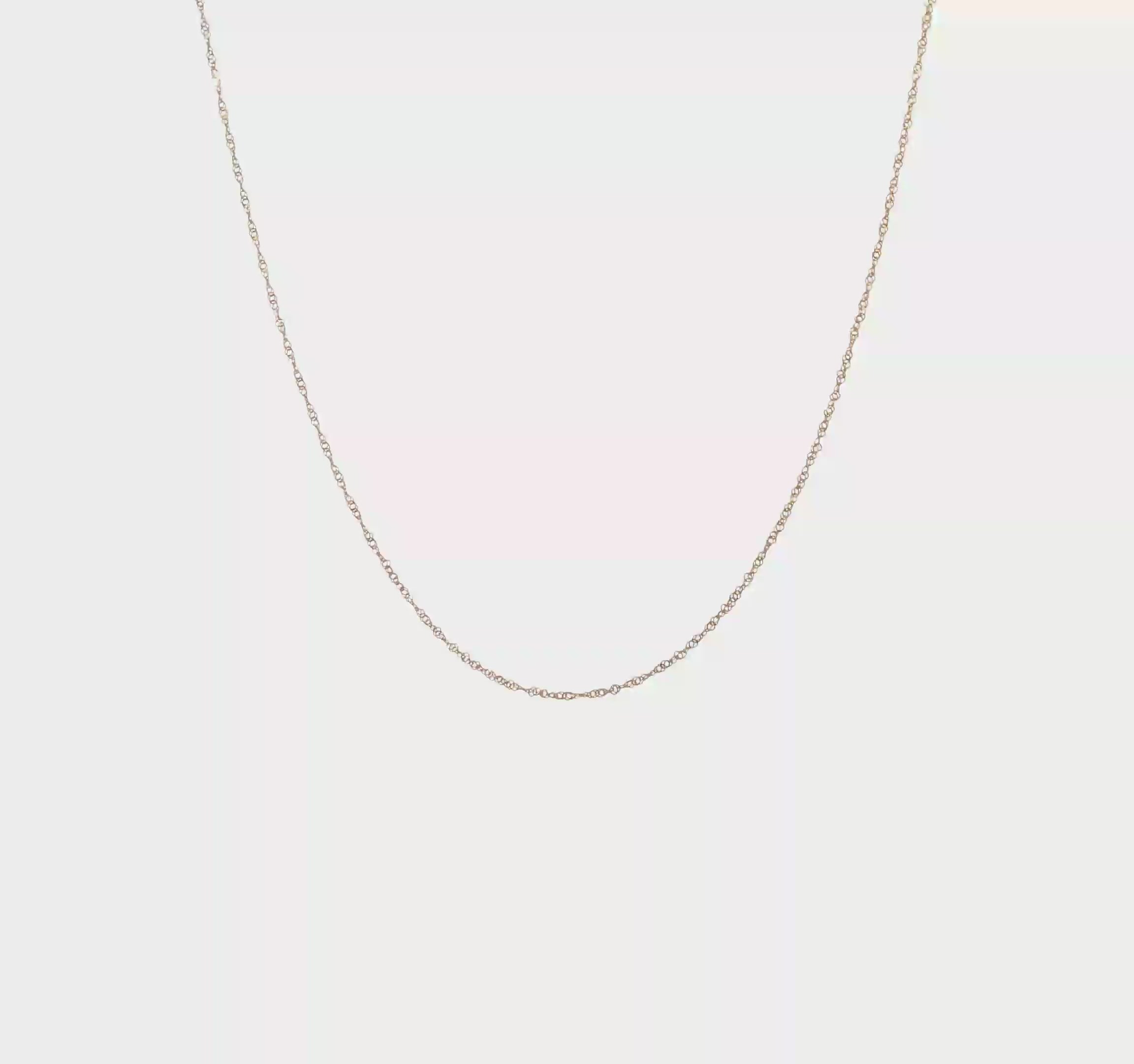 14KT Yellow Gold 1mm Singapore with Lobster Clasp Chain