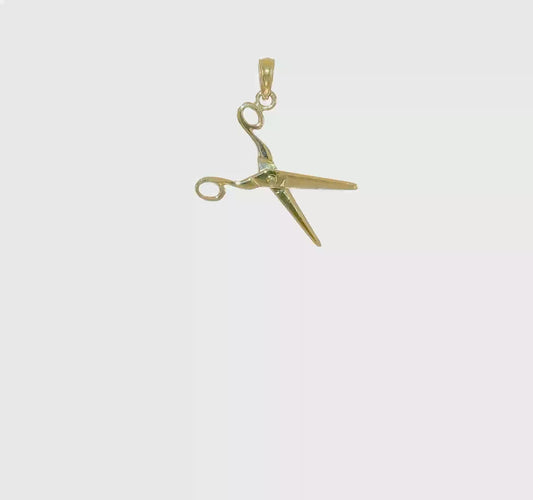 10kt Yellow Gold 3-D Moveable Scissors Pendant