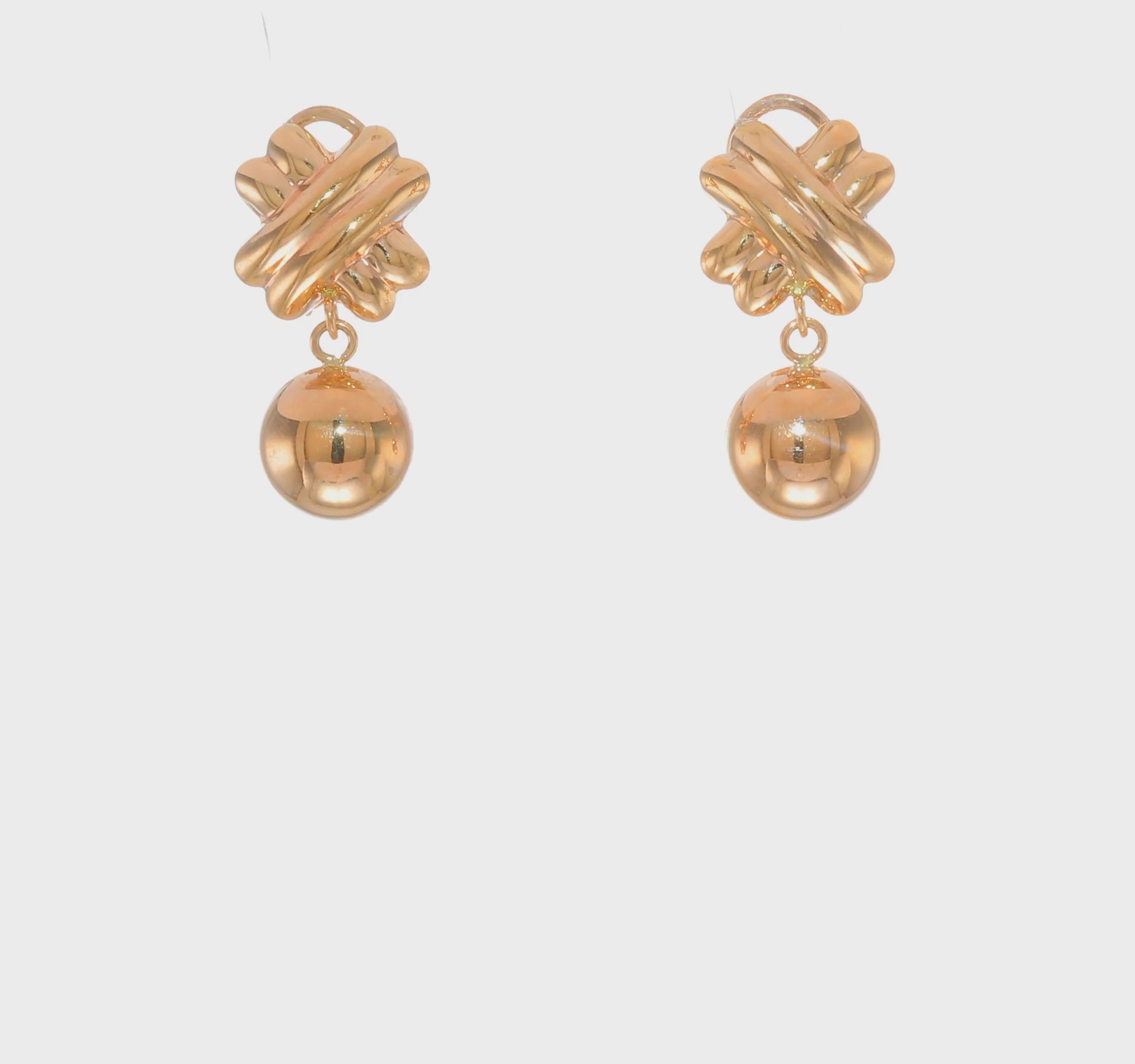 14kt Yellow Gold Non-pierced Fancy Ball Earrings