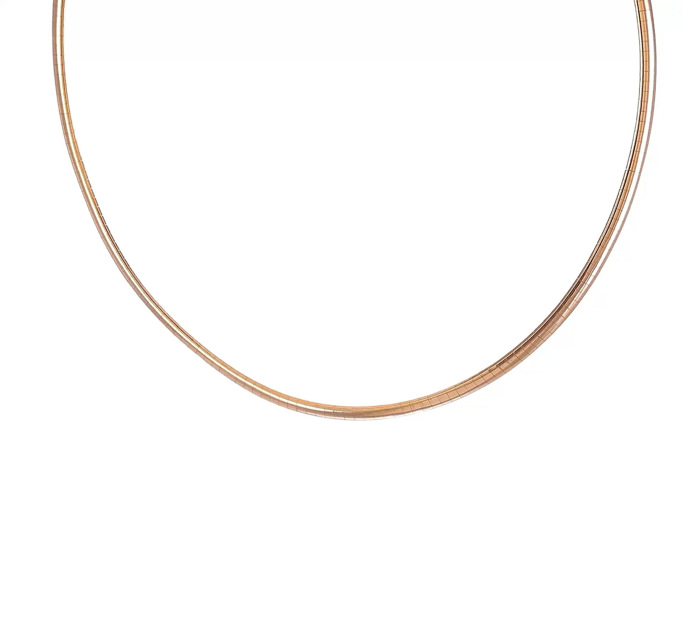 14KT Yellow Gold 4mm Domed Omega Necklace