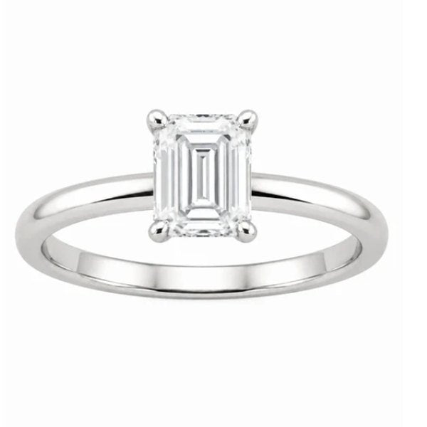 Emerald cut diamond engagement ring