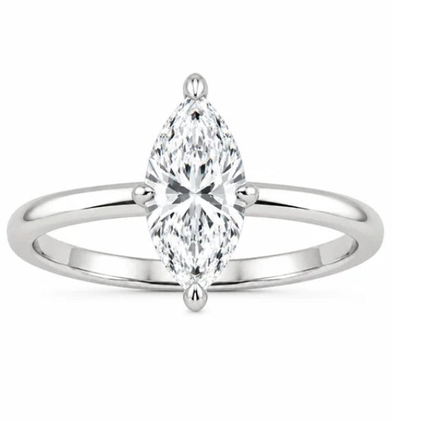 Marquise cut diamond engagement ring